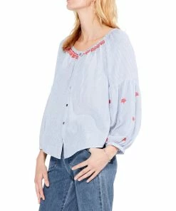 Best Sale 😀 NIC+ZOE Plus Scenic Stripes 👚 Shirt for 👩 women 🔔