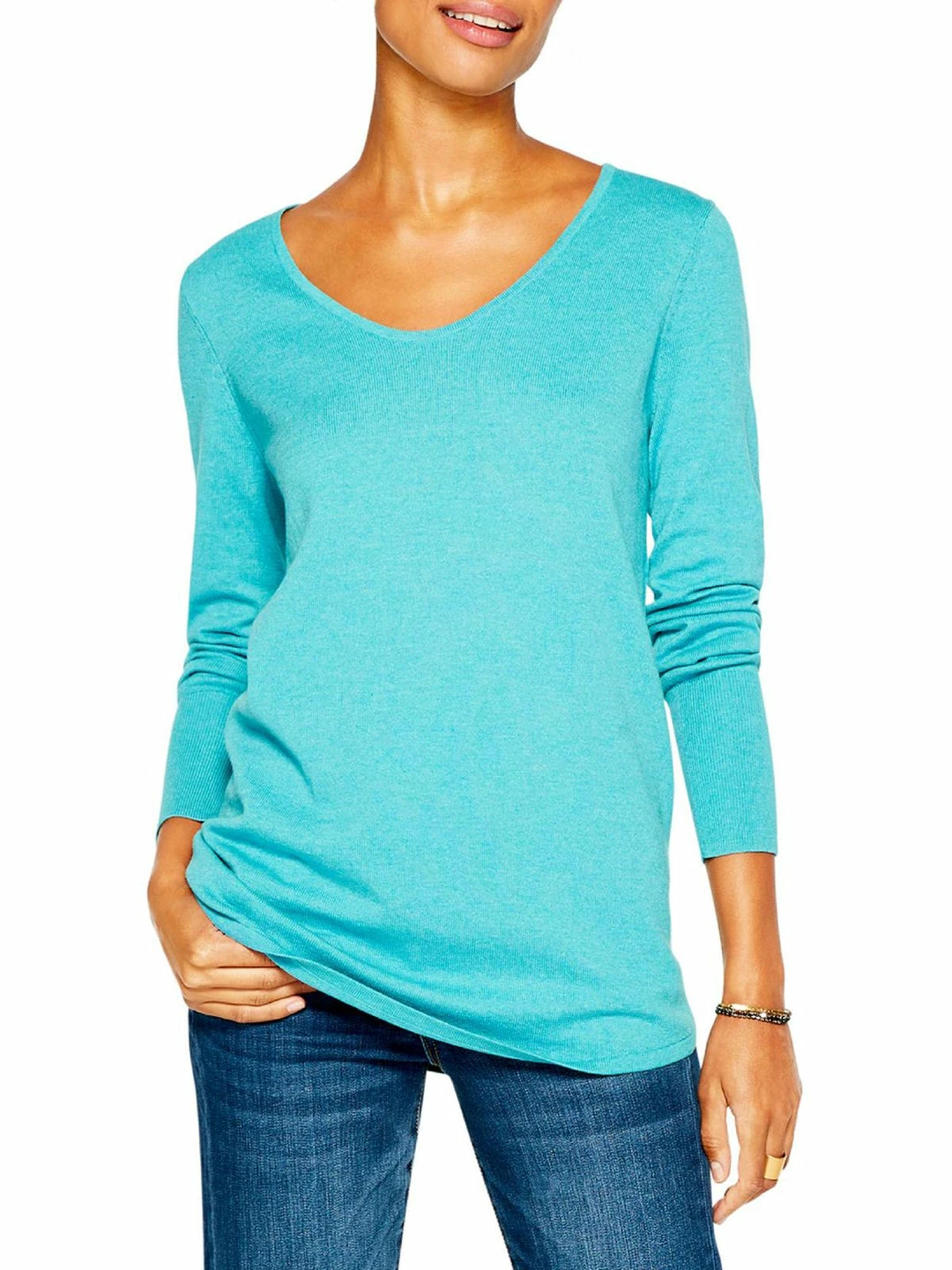 Promo ๐คฉ Nic + Zoe Vital ๐ฉ Womens V Neck Marled Pullover Sweater โญ