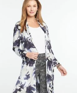 Coupon 😀 NIC+ZOE Inky Flowers Jacket for 👩 women ✨