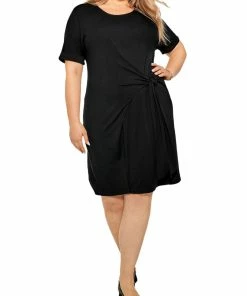 Hot Sale ⭐ Nic + Zoe Plus 👩 Womens Tie Front Dolman Midi 👗 Dress ✔️