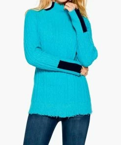 Best deal ๐ Nic + Zoe Cozy Up Cable Turtleneck Sweater in River Aqua for ๐ฉ women ๐