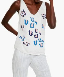 Wholesale 👏 Nic + Zoe Abstract Animal Vital Tank in Animal Print Intarsia for 👩 women ❤️