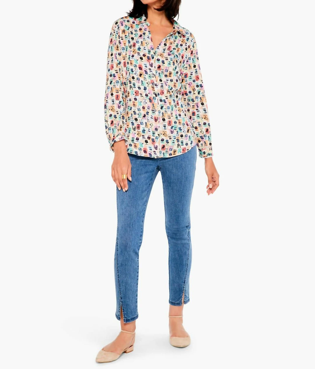 Best reviews of ๐งจ Nic + Zoe Have A Seat Live In ๐ Shirt In Green Multi in Green Multi for ๐ฉ women ๐งจ