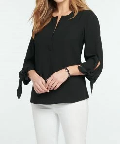 Top 10 👏 Nic + Zoe Drama Tie Blouse in Black for 👩 women 😉