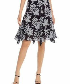 Brand new 🌟 Nic + Zoe Aster 👩 Womens Jacquard Handkerchief Hem Midi 👗 Skirt 😍