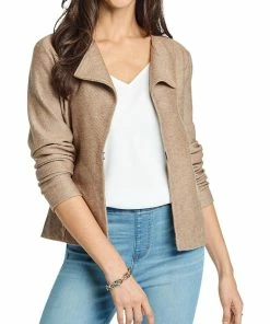 Discount 🧨 Nic + Zoe 👩 Womens Knit Lightweight Motorcycle Jacket 🤩