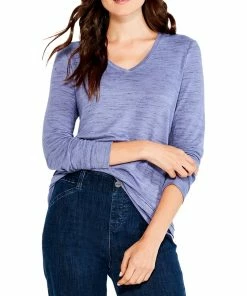 Brand new 👍 NIC+ZOE Petite Spacedye Raw Edge Top for 👩 women ⭐