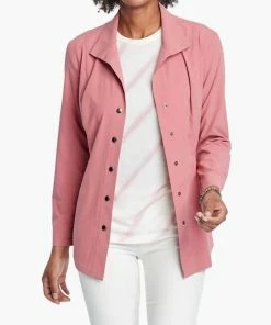 Best Sale 🔔 Nic + Zoe Tech Stretch Snap Front Jacket in Watermelon for 👩 women 🌟