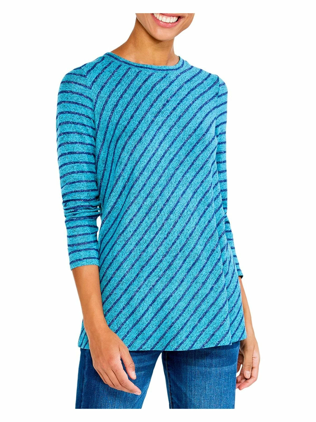 Coupon ๐งจ Nic + Zoe ๐ฉ Womens Knit Striped Blouse ๐ - Image 3