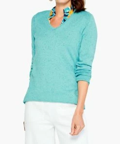 Brand new 👏 Nic + Zoe Speckled Vital V-Neck Sweater in Tropical Turquoise for 👩 women ✨