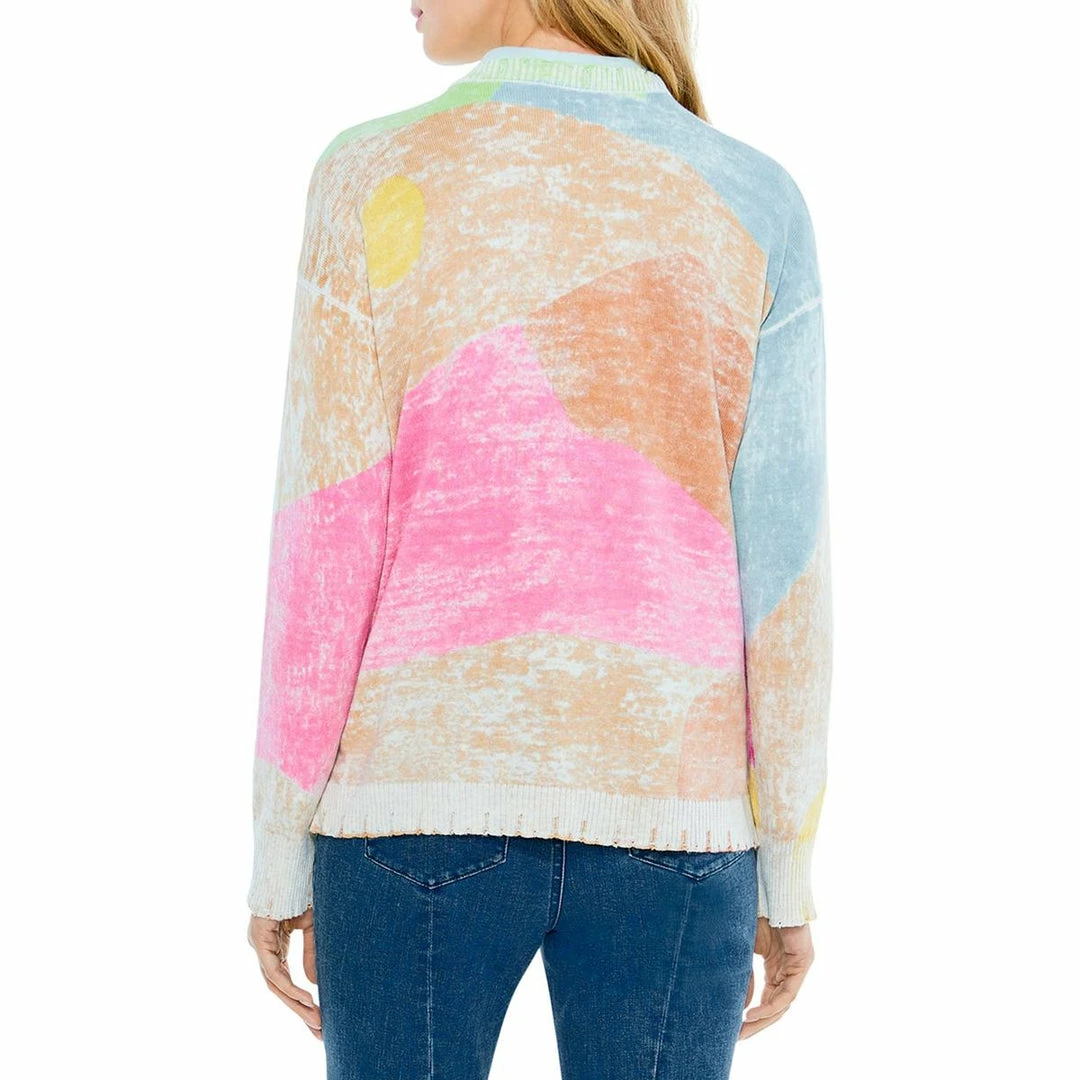 Cheap ๐ Nic + Zoe Mosaic Sunrise ๐ฉ Womens Cotton Printed Pullover Sweater โ๏ธ - Image 2