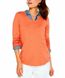 Deals 😀 NIC+ZOE Petite Speckled Vital V-Neck Sweater for 👩 women 👏