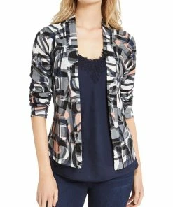 Best Sale 🔥 Nic + Zoe Alphabet 👩 Womens Printed Long Sleeve Cardigan Sweater 😍