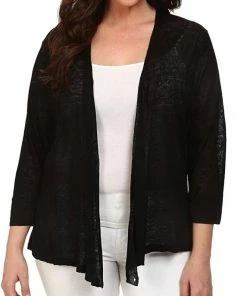 Wholesale 👍 Nic + Zoe Lightweight 4-Way Cardigan - Plus in Black Onyx for 👩 women 🎉