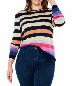 Best deal โญ NIC+ZOE Plus Jewel Stripes Vital Sweater for ๐ฉ women โญ