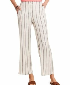 Promo ⭐ Nic + Zoe Grapefruit 👩 Womens Striped Knit Straight Leg Pants 😍