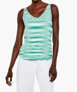 Best Pirce ⭐ Nic + Zoe Spacedye Vital Tank in Green Mix for 👩 women 🛒