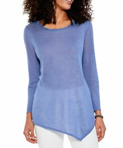 Discount 🔥 NIC+ZOE Plus Featherweight Angle Linen-Blend Sweater for 👩 women 🎉