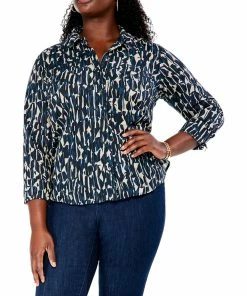 Discount 🌟 NIC+ZOE Plus New Wave Crinkle 👚 Shirt for 👩 women 🛒