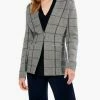 Budget ✔️ Nic + Zoe Placed Plaid Blazer - F221179 in Beige/Black for 👩 women 🔔