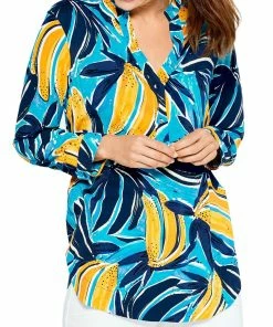 Deals ⌛ Nic + Zoe Gone Bananas 👩 Womens High-low Printed Blouse 👍