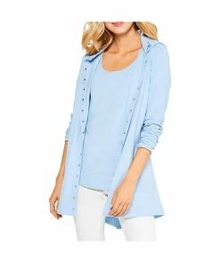 New 🤩 Nic + Zoe Perfect Throw On 👩 Womens Hooded Snap Front Anorak Jacket 😀