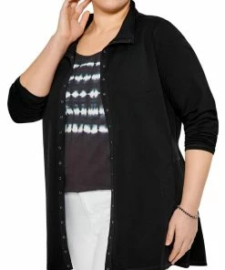 Discount 🛒 Nic + Zoe Plus 👩 Womens Knit Snap Front Tunic Top 😀