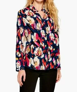 Cheapest 🥰 Nic + Zoe Zappy Blooms Top in Indigo Multi for 👩 women 😀