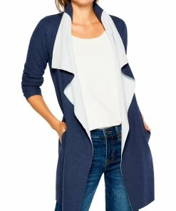 Hot Sale 👍 Nic + Zoe Lounge Around 👩 Womens Drapey Open Front Cardigan Sweater 👍