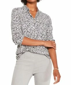 Budget ⭐ Nic + Zoe 👩 Womens Hi Low Long Sleeved Button-Down Top 🎉