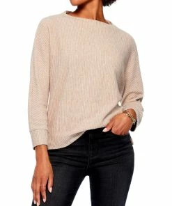 Wholesale ❤️ Nic + Zoe Cozy All Day 👩 Womens Ribbed Boatneck Pullover Sweater ✔️