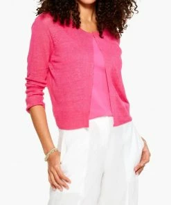 Discount 🤩 Nic + Zoe Easy Featherweight Cardigan in Watermelon for 👩 women ⭐