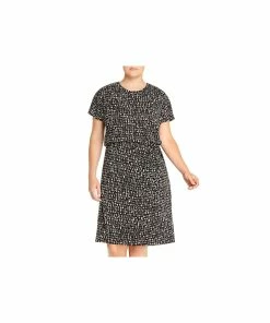 Best Pirce ✨ Nic + Zoe Letterpress 👩 Womens Printed Twist Waist Casual 👗 Dress ❤️