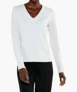 Discount 🧨 Nic + Zoe Relaxed Glam Sweater in Icing for 👩 women 🌟