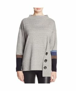 Outlet 🌟 Nic + Zoe 👩 Womens Heathered Toggled Pullover Sweater 😍