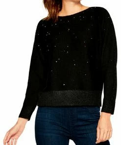 Best Pirce 😉 Nic + Zoe Falling Stars 👩 Womens Embellished Boatneck Pullover Sweater ✔️