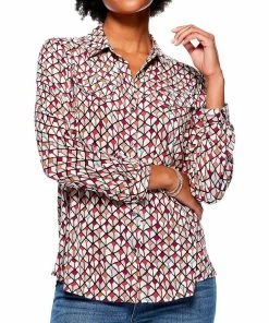 Best deal 🛒 Nic + Zoe 👩 Womens Side Slit Button-Down Blouse 🥰