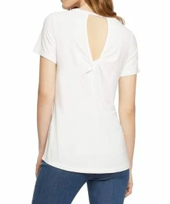 Cheapest 🌟 Nic + Zoe Ease Twist Back Tee in Paper White for 👩 women 🤩