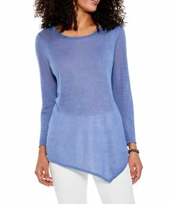 Buy 👏 NIC+ZOE Featherweight Angle Linen-Blend Sweater for 👩 women 😉