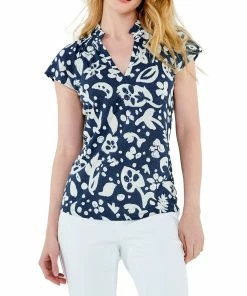 Best Pirce 🎁 NIC+ZOE Moonlit Stamp Ruffle Linen-Blend T-Shirt for 👩 women 😀