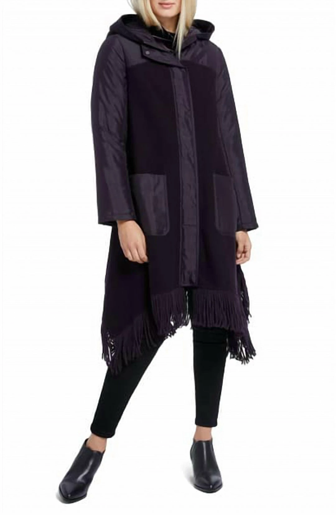 Budget ๐ Nic + Zoe Catalyst ๐งฅ Coat In Night Shade W/Textured Puffy Hood, Pockets/Fringe in Night Shade for ๐ฉ women ๐ - Image 2