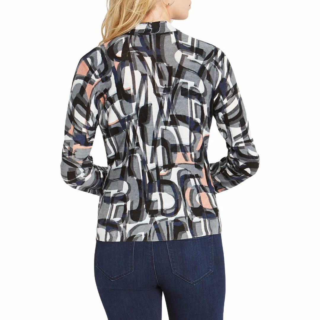 Best Sale ๐ฅ Nic + Zoe Alphabet ๐ฉ Womens Printed Long Sleeve Cardigan Sweater ๐ - Image 2