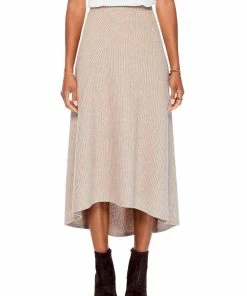 Cheap 👍 Nic + Zoe 👩 Womens Ribbed Trim Mid-Calf Midi 👗 Skirt 👍
