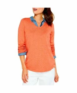 Coupon 👏 Nic + Zoe Vital 👩 Womens Speckled V Neck Pullover Sweater ⌛