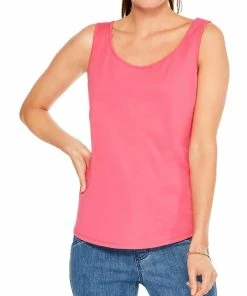 Best Pirce 💯 Nic + Zoe 👩 Womens Scoop Neck Round Hem Tank Top 🥰
