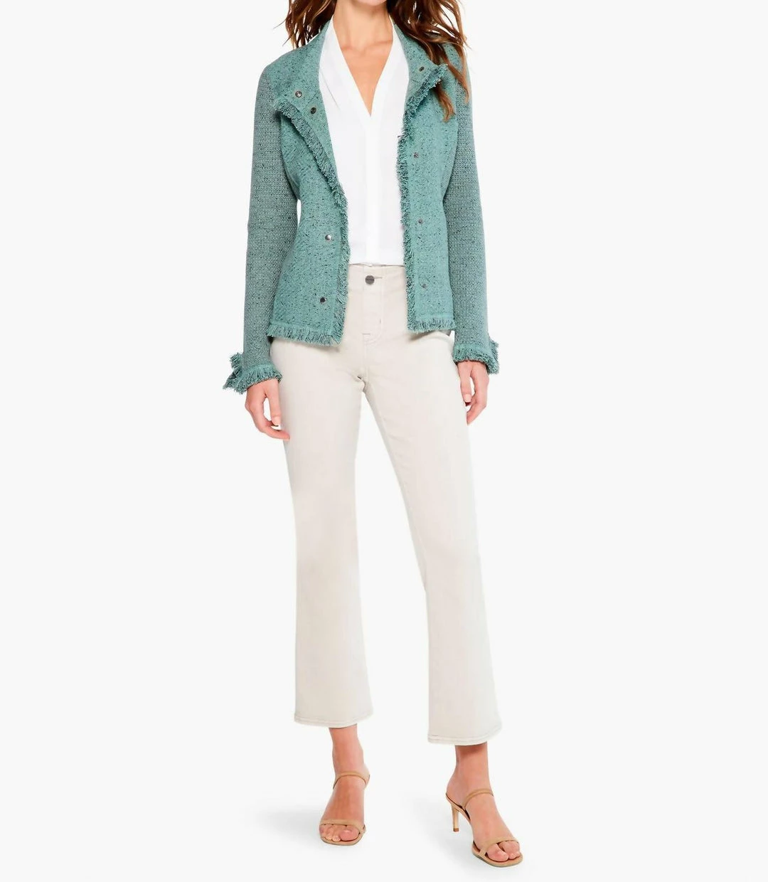 Best deal ๐ Nic + Zoe Collared Fringe Mix Jacket in Juniper for ๐ฉ women ๐ - Image 4