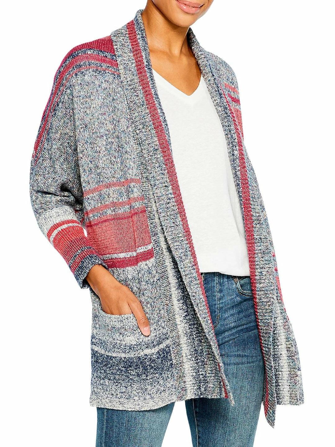 Brand new ๐ Nic + Zoe Santa Monica ๐ฉ Womens Colorblock Open Front Cardigan Sweater โจ