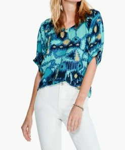 Best Pirce 🔔 Nic + Zoe ☀️ Summer Solstice Top in Blue Multi for 👩 women 🔥