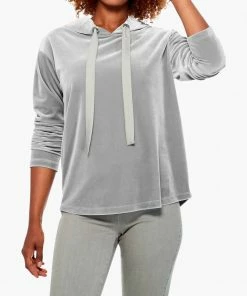 Wholesale 🛒 Nic + Zoe Velvet Luxe Hoodie in Heather Grey for 👩 women 🎉